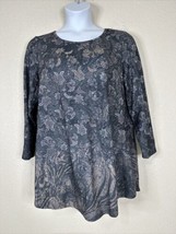 Avenue Womens Plus Size 18/20 (1X) Floral Animal Print Knit Top Long Sleeve - £11.84 GBP