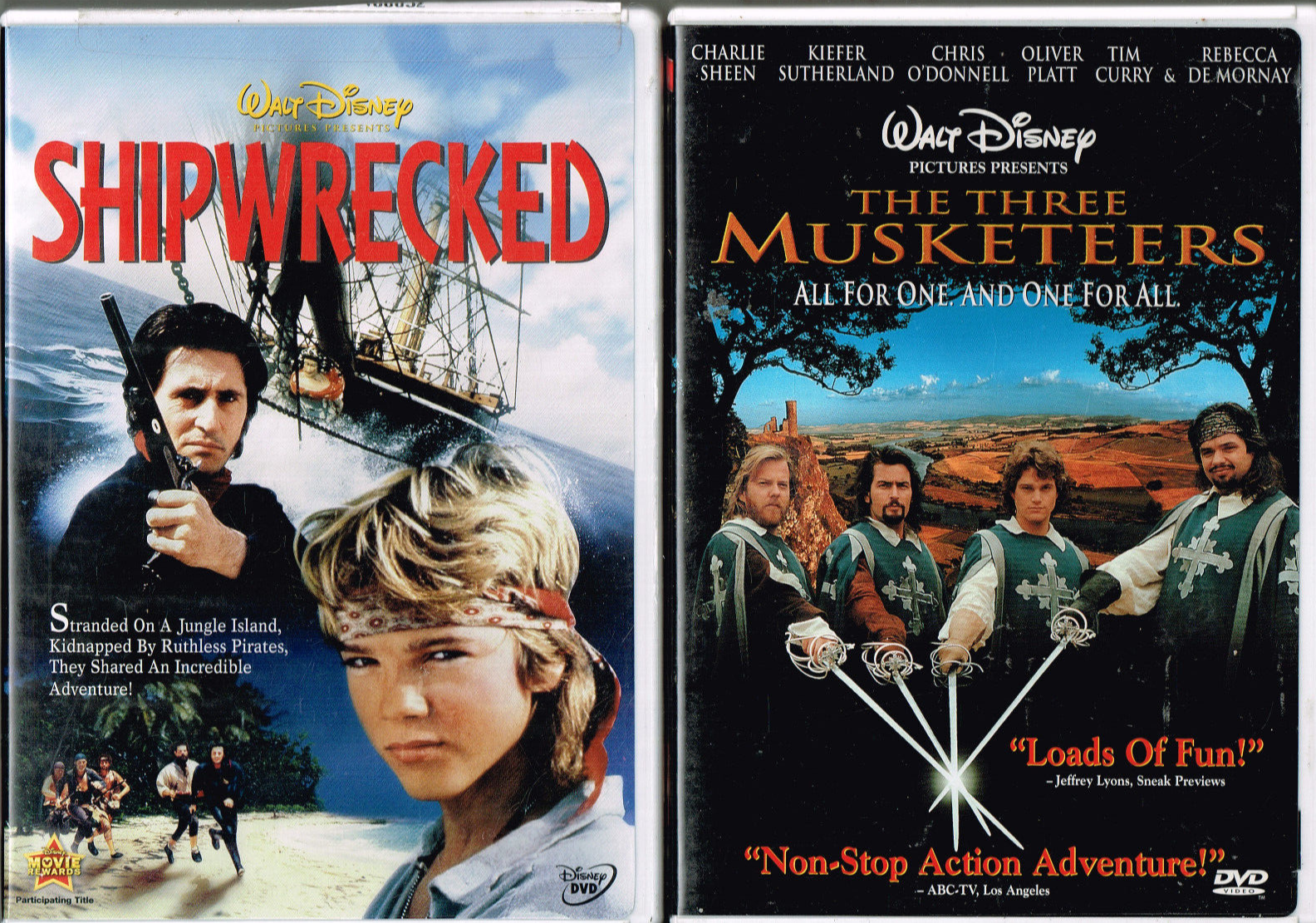 Primary image for The Three Musketeers + Shipwrecked,  2 Disney DVDs