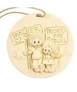 Vintage LaBerge 1993 TEACHERS ARE SPECIAL Boy Girl Signs Christmas Ornament - $145.81 MXN