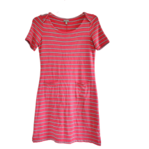 T by Talbots Red Pocket Striped T Shirt Dress XS Short Sleeve Soft Modal Stretch - £11.44 GBP
