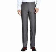 Men Renoir Flat Front Pants 100% Wool Super 140&#39;s Classic Fit 508-3 Mid ... - £79.74 GBP