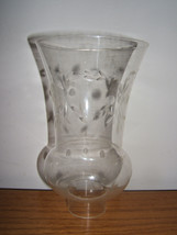 Vintage Clear Etched Floral Design Glass Sconce Globe 7&quot; - $9.85