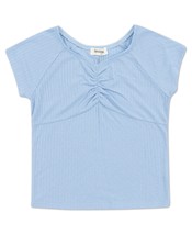 Speechless Big Girls Cinched Detail Knit Ribbed V-neck Top - Blue - $11.75