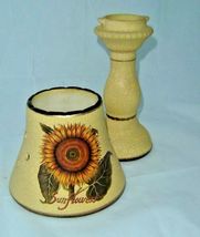 Sunflower Tealight Burner Lamp Shade 11" High Vintage Crackle Look Garden Porch  image 4