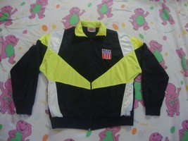 Vintage NiKE Gray Tag USA olympics Zip Up Black Track Jacket Men's Size M - £35.56 GBP