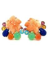 Pair of 18k Gold, Diamond, and Gem-Set Clip-on Earrings diamond Weight: ... - $3,777.88