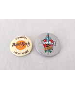 Lot of 2 Vtg Pinback Buttons-Hardrock Cafe 25 Year Anniversary &amp; London ... - $9.46