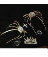 Lot of costume Jewely parts w doll beaded crown r necklace shoe decor XO... - $11.99