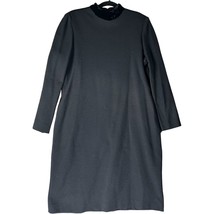 Victor Costa Sheath Dress Large Vintage Black Stretch Wool Velvet Collar - £62.54 GBP