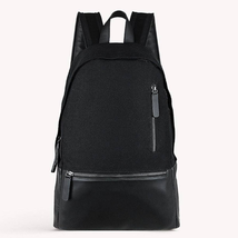 Essential Jet Black Cotton Vegan Leather Backpack - £51.56 GBP