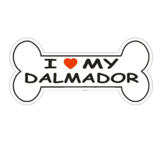 4&quot; love my dalmador dog bone bumper sticker decal usa made - $26.99