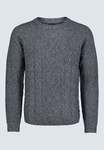 Buffalo David Men's Wallaby Nep Yarn Cable Knit Crewneck Sweater Charcoa... - $34.99