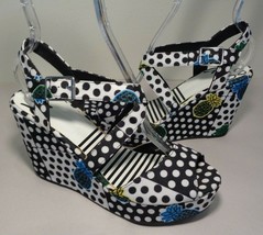 Dolce Vita DV8 Size 8 M KIMMY Pineapple Dot Canvas Sandals New Women&#39;s Shoes - £78.58 GBP