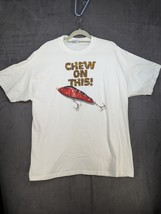 Vintage Hanes Fishing Chew On This Lure T-Shirt XL White NOS - $14.01