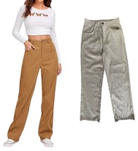 ROMWE Women&#39;s Straight Leg Corduroy Pants w/ Pockets Lightweight Size S ... - $244.42 MXN