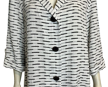 NWT JM Collection White and Black Striped 3/4 Sleeve Button Front Jacket... - $47.49