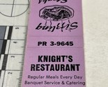 Vintage Matchbook Cover  Knight’s Restaurant  Wauchula, Florida  gmg  Un... - $12.38