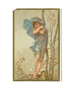 Woman Wrapped in Blue Winter Scene Antique Postcard 4x6&quot; Victorian Maile... - £23.46 GBP