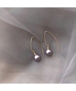 14K Gold Filled Austrian Purple Pearl Dangle Earrings for Women - $43.99