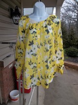 Nwot Ann Taylor Gorgeous Yellow Floral Blouse L - £19.17 GBP