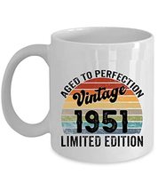 Vintage 1951 Coffee Mug 11oz Ceramic Gift For Women, Men 71 Years Old Aged To Pe - £13.41 GBP