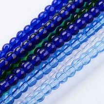 Z  Glass Beads mixed colors lot of 20 strands 4mm round 13inch strands GR4 - £12.83 GBP