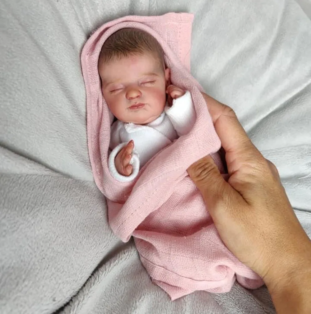 10inch Already Finished Bebe Reborn Doll Miniature Newborn Baby Real Touch Soft - £24.07 GBP