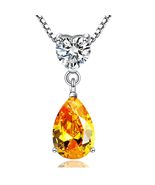 S- Amazing 925 Sterling Silver 3 Prong Pear Shape Cubic Zirconia Heart P... - $1,073.96 MXN