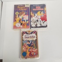 New Disney Clamshell VHS Tape Lot of 3, Dalmations, Beauty &amp; Beast, Snow... - £13.19 GBP
