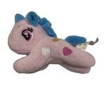 Pink Pony Mini Plush With Hearts Unbranded 6 inches long - $3.78