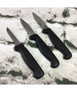 Surgical Stainless Pairing Knives &amp; Boning Knife Black Plastic Handles L... - £11.62 GBP