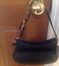 COACH G23-9295 Mini BlackLeather Hobo Bag Purse Legacy - $44.50