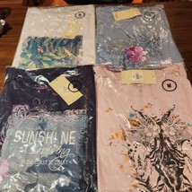 NEW Anne L Womens short sleeve 4-pack graphic shirts size Medium MSRP $40 - £11.75 GBP