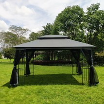 13x10 Outdoor Patio Gazebo Canopy Tent With Ventilated Double Roof And M... - £296.70 GBP