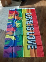 Love Is Love Rainbow Hands LGBT Equality Equal USA 3X5 new in package. - £6.02 GBP