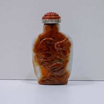 Chinese Jade Carved Dragon Snuff Bottle with Exquisite Detail - 2.25&quot; He... - £171.89 GBP