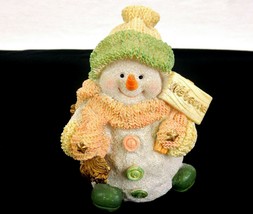 Pastel Snowman Resin Figurine, Fully Dressed, Winter Home Decor, K&#39;s Collections - £11.70 GBP