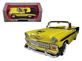 1956 Chevrolet Bel Air Convertible Yellow/Black 1/18 Diecast Car Model by Road S - €108,96 EUR