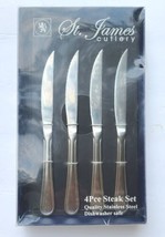 St.James Cutlery Bristol 4pcs. Steak Knives Set Quality Stainless Steel New - $21.77