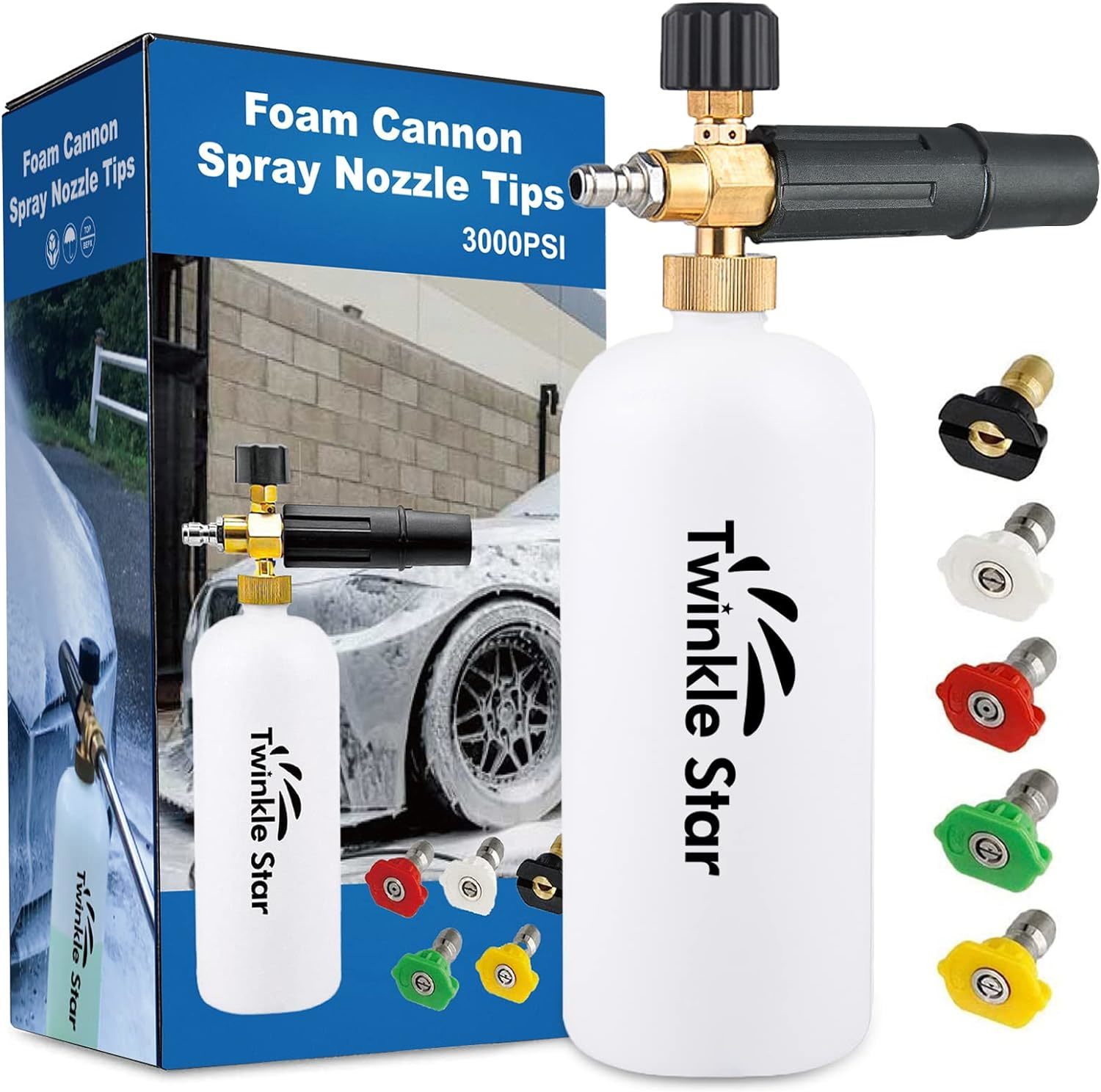 Twinkle Star Foam Cannon 1 L Bottle Snow Foam Lance With 1/4&quot; Quick Conn... - $33.97