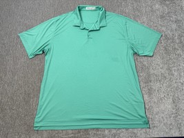 Peter Millar Polo Shirt Mens 2XL Green Abstract Featherweight Golf Perfo... - $24.74