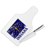 Indiana : Gift Cutting Board Flag Distressed Souvenir State USA Christma... - $529.99 MXN