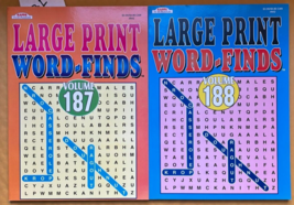 Kappa Large Print Word Finds Puzzle Books, Vol. 187 &amp; 188 - New - $7.00