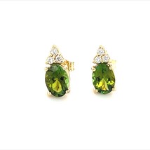 Natural Tourmaline Diamond Earrings 14k Gold 1.87 TCW Certified $2,950 210759 - £627.11 GBP