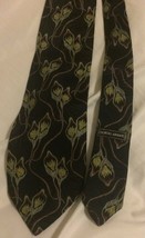 Giorgio Armani Men’s Neck Tie Black Flower Pattern Cravatte Italy  - £14.28 GBP