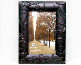 Brown Embossed Metal Picture Frame by Burnes 4x6 - £8.75 GBP