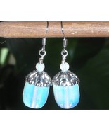 GORGEOUS OPALITE AND OPAL BEAD EARRINGS - £7.18 GBP