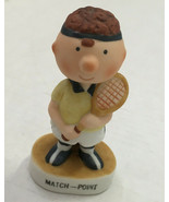 Vintage 1981 tennis player figurine match point cute little guy with racket - $27.06 CAD