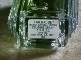 Vtg Coty EMERAUDE Cologne French Crystal Edition 1.5 oz Spray Perfume - $22.99