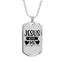 Me And Jesus Christian Necklace Stainless Steel or 18k Gold Dog Tag 24&quot; Chain - £37.53 GBP+